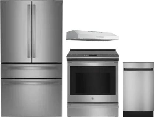 4 Piece Package Includes Refrigerator, Range, Hood And Dishwasher